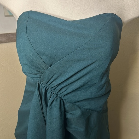 Teal Green Strapless Party Dress - Picture 2 of 3